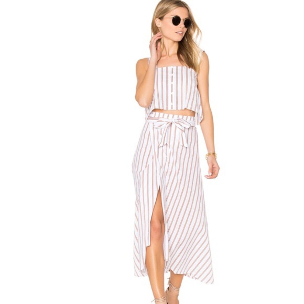 FAITHFULL THE BRAND Striped Skirt and Top Set